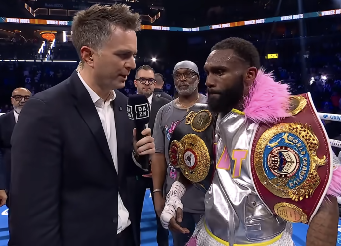 Jaron "Boots" Ennis wipes out Xander Zayas, becoming unified champion at 154 pounds